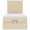 vidaXL Ottoman-Bett mit Matratze Creme 100x200 cm Stoff