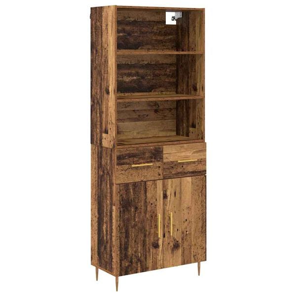vidaXL Highboard Altholz 69,5 x 34 x 180 cm Holzwerkstoff