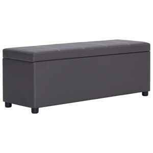 vidaXL Bank mit Staufach 116 cm Grau Kunstleder