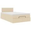 vidaXL Ottoman-Bett mit Matratze Creme 120x190 cm Stoff