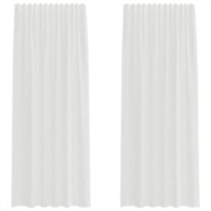 vidaXL Voile Vorh&auml;nge mit Stangentaschen 2 Stk. Wei&szlig;