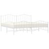 vidaXL Bettgestell mit Kopf- und Fu&szlig;teil Metall&nbsp;Wei&szlig; 193x203 cm