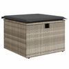 vidaXL 5-tlg. Garten-Sofagarnitur mit Kissen Hellgrau Poly Rattan