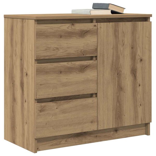 vidaXL Sideboard mit Schublade Artisan-Eiche 71x35x65 cm Holzwerkstoff