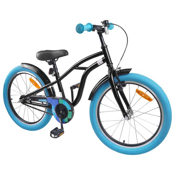 vidaXL Kinderfahrrad 18 Zoll f&uuml;r 5-7 Jahre alt Schwarz