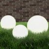vidaXL LED-Gartenleuchten-Set 3-tlg. Kugelförmig 20/30/40 cm PMMA
