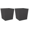 vidaXL Pflanzk&uuml;bel 2 Stk. Schwarz 50x50x50 cm Stahl