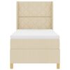 vidaXL Boxspringbett mit Matratze Creme 140 x 200 cm Stoff