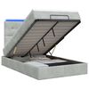 vidaXL Ottoman-Bett mit Matratze und LED Hellgrau 120 x 200 cm Samt