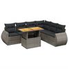 vidaXL 7-tlg. Garten-Sofagarnitur mit Kissen Grau Poly Rattan