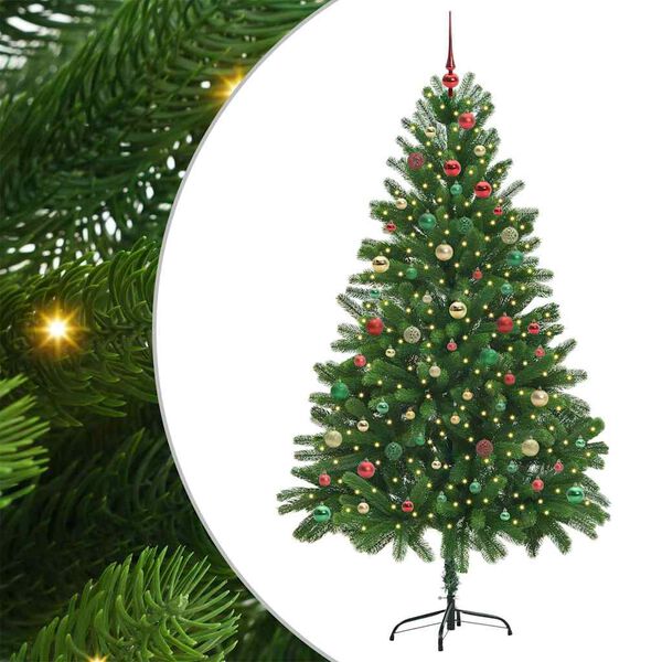 vidaXL Weihnachtsbaum mit 300 LEDs mit St&auml;nder Gr&uuml;n 210 cm PE