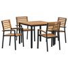 vidaXL Garten Essgruppe 5 pcs Schwarz Massivholz Akazie