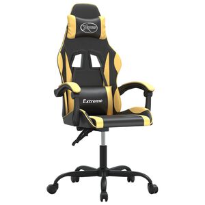 vidaXL Gaming-Stuhl Schwarz und Golden Kunstleder