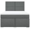 vidaXL Boxspringbett mit Matratze Dunkelgrau 140x190 cm Stoff
