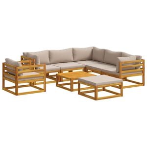 vidaXL Sofa-Set 8 stk. Natur Massivholz Akazie