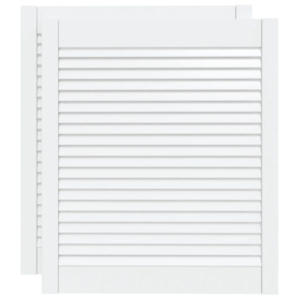 vidaXL Schrankt&uuml;ren Lamellen-Design 2 Stk. Wei&szlig; 69x59,4 cm Massivholz