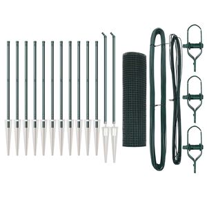 vidaXL Zaunpfosten Gr&uuml;n 25 x 0,5 m (19 x 19 mm Maschenweite) Stahl