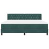 vidaXL Boxspringbett mit Matratze Dunkelgr&uuml;n 200 x 180 cm Polyester