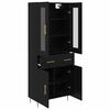 vidaXL Highboard 2 pcs Schwarz Eichen-Optik Holzwerkstoff