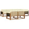vidaXL Outdoor-Sofagarnitur mit Kissen 7 pcs Natur und Creme