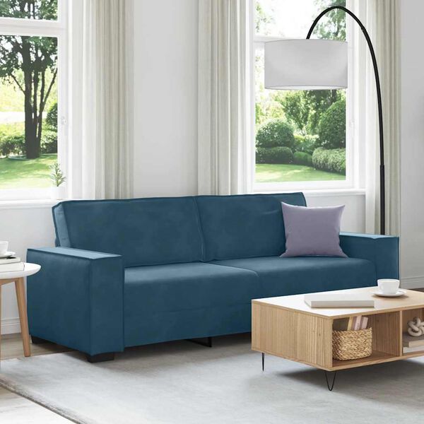 vidaXL 3-Sitzer-Sofa Blau 220x78x84 cm Samt