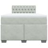 vidaXL Boxspringbett mit Matratze Hellgrau 120x200 cm Samt