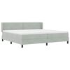 vidaXL Boxspringbett mit Matratze Hellgrau 200 x 200 cm Samt