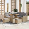 vidaXL Garten-Sofa-Set mit Kissen mit Kissen 8 pcs Beige und Hellgrau