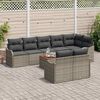 vidaXL Gartensofa-set mit Kissen 9 pcs Grau Poly-Rattan