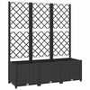 vidaXL Garten-Pflanzgef&auml;&szlig; mit Spalier Schwarz 120 x 40 x 136 cm PP