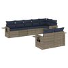 vidaXL 8-teiliges Gartensofa-Set mit Kissen, grau, Polyrattan