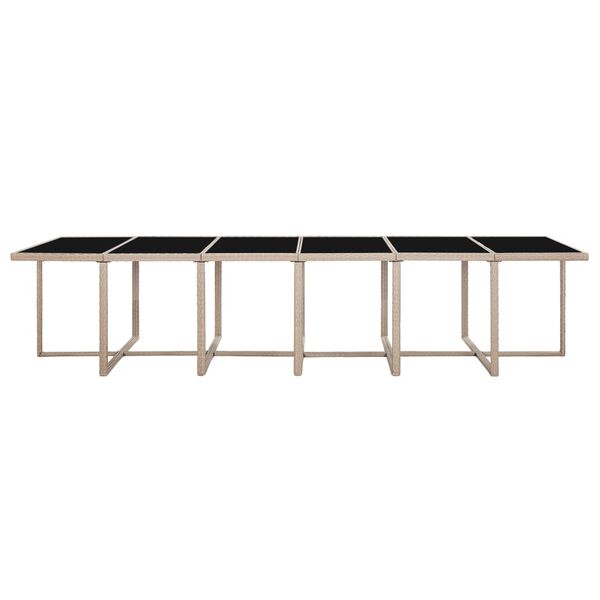 vidaXL 17-tlg. Garten-Essgruppe mit Auflagen Poly Rattan Beige