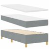 vidaXL LED Boxspringbett mit Matratze Hellgrau 80 x 200 cm Stoff