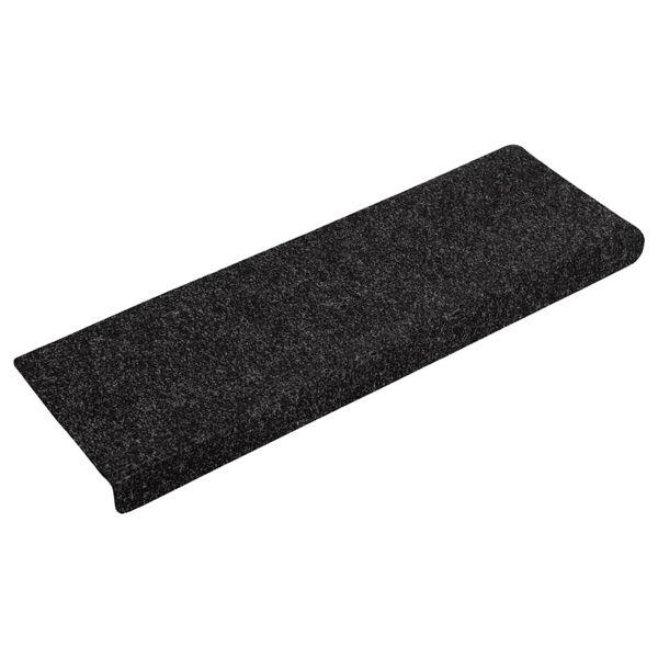 vidaXL Stufenmatten Selbstklebend 15 Stk. 65x21x4 cm Schwarz Rechteckiger Rand