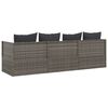 vidaXL Outdoor-Loungebett mit Kissen Grau Poly Rattan