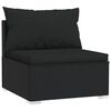 vidaXL 11-tlg. Garten-Lounge-Set mit Kissen Schwarz Poly Rattan