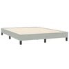 vidaXL Boxspringbett mit Matratze & LED Hellgrau 140x210 cm Samt