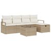 vidaXL Gartensofa-set 6 stk. Beige Poly-Rattan