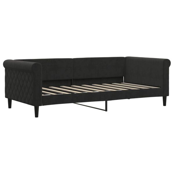 vidaXL Tagesbett Ausziehbar mit Matratzen Schwarz 90x190 cm Samt