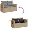 vidaXL 9-tlg. Garten-Sofagarnitur mit Kissen Beige Poly Rattan Akazie