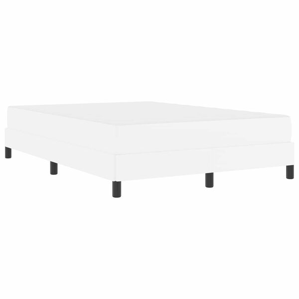 vidaXL Bettrahmen mit Matratze Reinweiß 140 x 200 cm Stoff