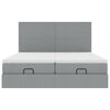 vidaXL Ottoman-Bett mit Matratzen & LEDs Hellgrau 200x200 cm Stoff