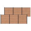 vidaXL Zaunelement 6 pcs WPC und Aluminium Braun