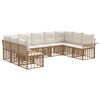 vidaXL Outdoor-Sofagarnitur 9 pcs Nat&uuml;rlich und Cremwei&szlig; Polyester
