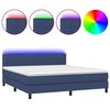vidaXL Boxspringbett mit Matratze & LED Blau 160x200 cm Stoff