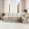 vidaXL Gartensofa-set mit Kissen mit Speicher Beige Poly-Rattan