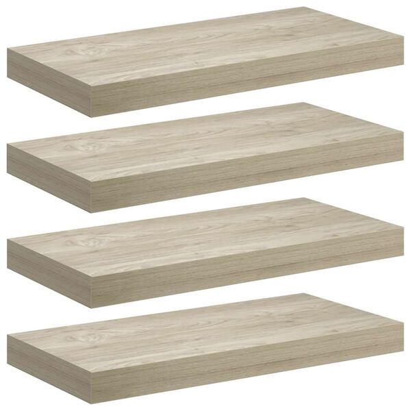 vidaXL Schwebende Wandregale 4 Stk. Eichefarben 50x23x3,8cm MDF