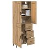 vidaXL Highboard mit Schubladen 2 pcs Artisan-Eiche Holzwerkstoff