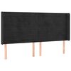 vidaXL Kopfteil mit Ohren Schwarz 203x16x118/128 cm Samt
