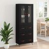vidaXL Highboard-Schrank mit Regal 2 pcs Schwarz Eichen-Optik
